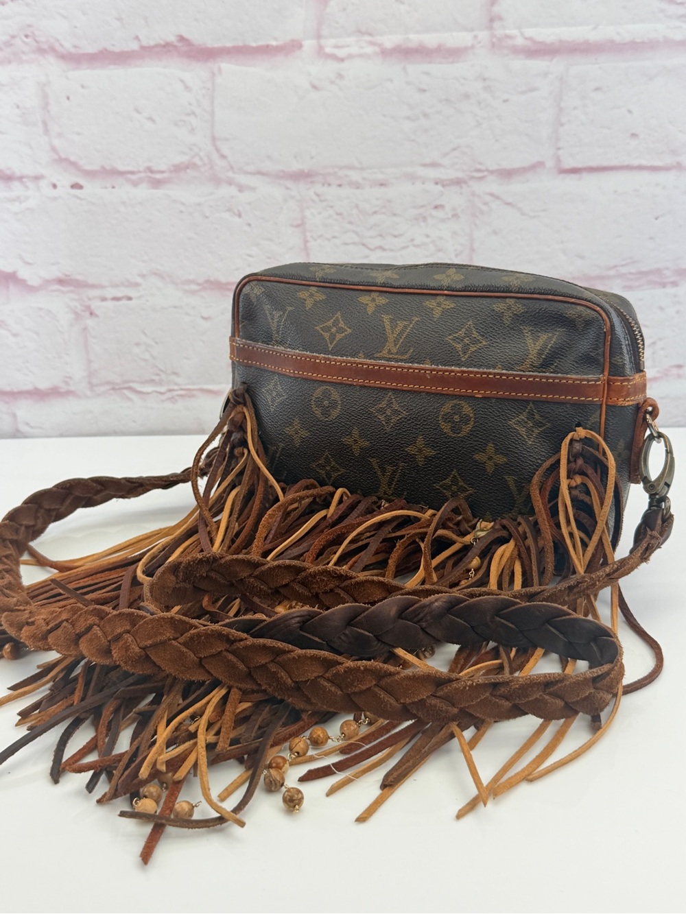 Authentic Louis Vuitton x Vintage Boho Bags Monogram Fringe Crossbody Bag